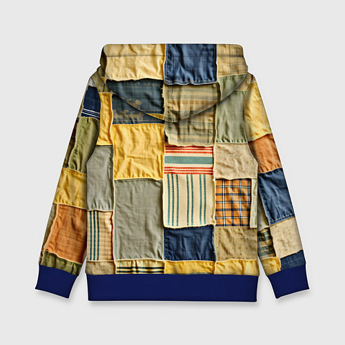 Детская толстовка Пэчворк в желтых оттенках / 3D-Синий – фото 2