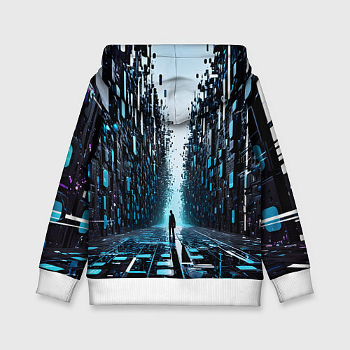 Детская толстовка Человек в цифровом лесу / 3D-Белый – фото 2