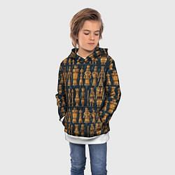 Толстовка-худи детская Ладья ферзь пешка и другие шахматные фигуры, цвет: 3D-белый — фото 2