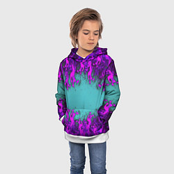 Толстовка-худи детская Фиолетовое пламя, цвет: 3D-белый — фото 2