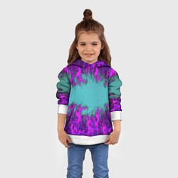 Толстовка-худи детская Фиолетовое пламя, цвет: 3D-белый — фото 2