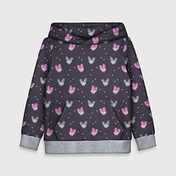 Толстовка-худи детская Голуби и семечки на темном, цвет: 3D-меланж