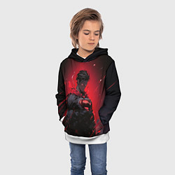 Толстовка-худи детская Злой Супермен, цвет: 3D-белый — фото 2