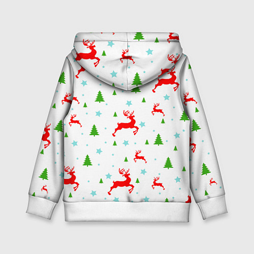Детская толстовка Новогодние олени с ёлками / 3D-Белый – фото 2