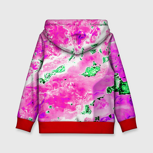 Детская толстовка Розово-зелёная абстракция / 3D-Красный – фото 2