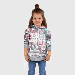 Толстовка-худи детская Паттерн газеты - Гарри Поттер Сириус Блэк и Люциус, цвет: 3D-меланж — фото 2