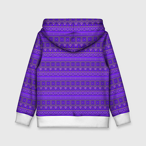 Детская толстовка Яркий фиолетовый геометрический узор / 3D-Белый – фото 2