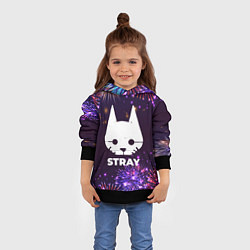Толстовка-худи детская Праздничный Stray, цвет: 3D-черный — фото 2