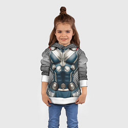 Толстовка-худи детская Костюм Тора Бога грома, цвет: 3D-белый — фото 2