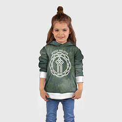 Толстовка-худи детская Символ чур - природа мой храм, цвет: 3D-белый — фото 2