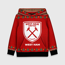 Толстовка-худи детская West Ham new year, цвет: 3D-черный