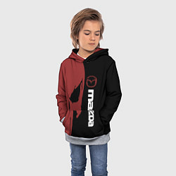 Толстовка-худи детская Mazda и череп, цвет: 3D-меланж — фото 2