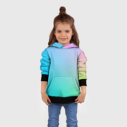 Толстовка-худи детская Градиент в голубых тонах, цвет: 3D-черный — фото 2