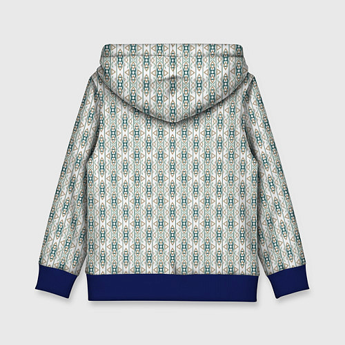 Детская толстовка Вертикальный узор с геометрическим рисунком / 3D-Синий – фото 2