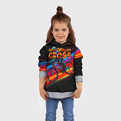 Толстовка-худи детская Bicycle moto cross, цвет: 3D-меланж — фото 2