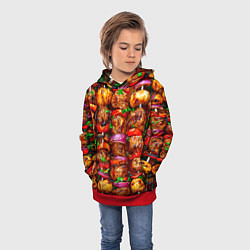 Толстовка-худи детская Шашлычок, цвет: 3D-красный — фото 2