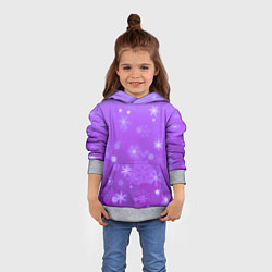 Толстовка-худи детская Резные снежинки глитч, цвет: 3D-меланж — фото 2