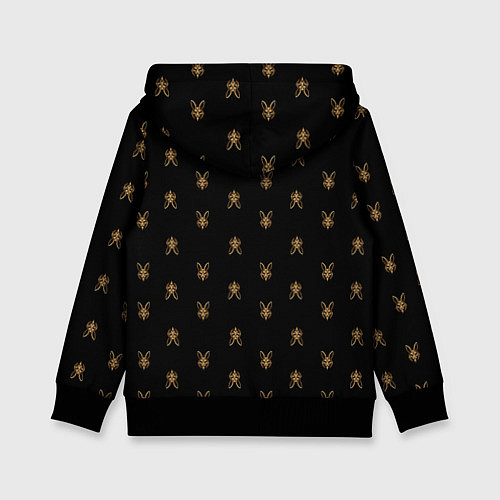Детская толстовка Золотая маска кролика на черном / 3D-Черный – фото 2