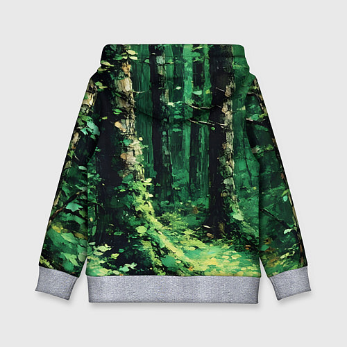 Детская толстовка Зелёный летний лес / 3D-Меланж – фото 2
