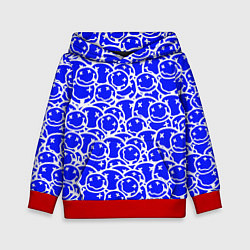 Толстовка-худи детская Nirvana logo blue, цвет: 3D-красный