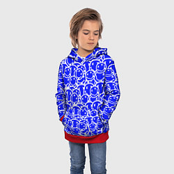 Толстовка-худи детская Nirvana logo blue, цвет: 3D-красный — фото 2