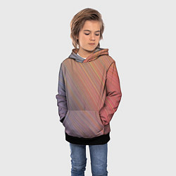Толстовка-худи детская Градиент в полоску, цвет: 3D-черный — фото 2