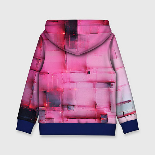 Детская толстовка Чёрные пятна на розовом фоне абстракция / 3D-Синий – фото 2