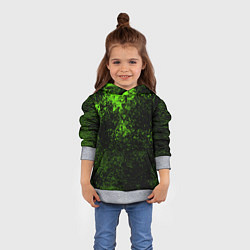 Толстовка-худи детская Зеленые брызги красок, цвет: 3D-меланж — фото 2