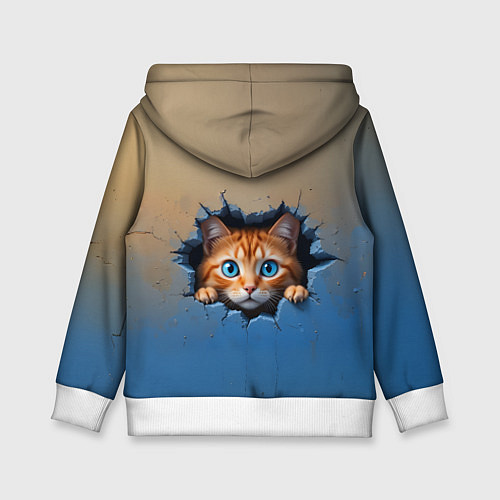 Детская толстовка Выглядывающий котенок / 3D-Белый – фото 2