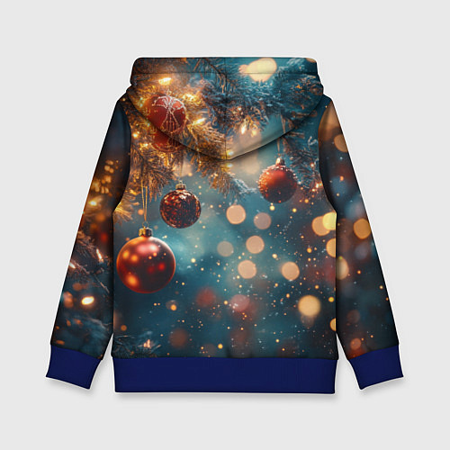Детская толстовка Новый год боке стиль / 3D-Синий – фото 2