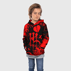 Толстовка-худи детская Lil peep monster energy, цвет: 3D-меланж — фото 2