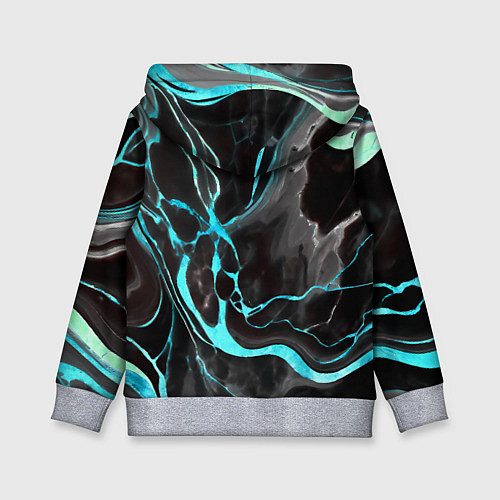Детская толстовка Голубые флюиды на чёрном фоне / 3D-Меланж – фото 2