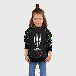 Толстовка-худи детская The Witcher конфети, цвет: 3D-черный — фото 2
