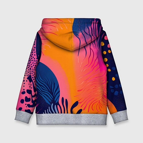 Детская толстовка Векторная абстракция с растениями - нейросеть / 3D-Меланж – фото 2