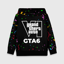 Толстовка-худи детская GTA6 конфети, цвет: 3D-черный