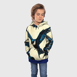 Толстовка-худи детская Ласточки, цвет: 3D-синий — фото 2