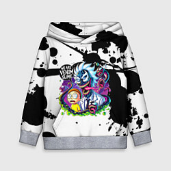 Толстовка-худи детская Venom-Rick and Morty - blots, цвет: 3D-меланж