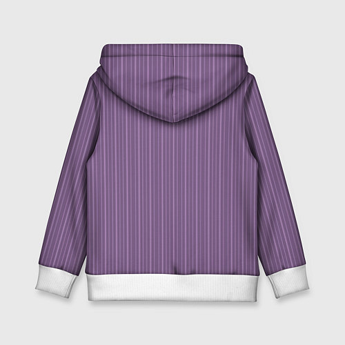 Детская толстовка Серо-фиолетовый в тонкую полоску / 3D-Белый – фото 2