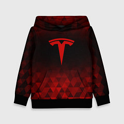 Толстовка-худи детская Tesla red poly, цвет: 3D-черный