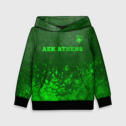 Толстовка-худи детская AEK Athens - green gradient посередине, цвет: 3D-черный