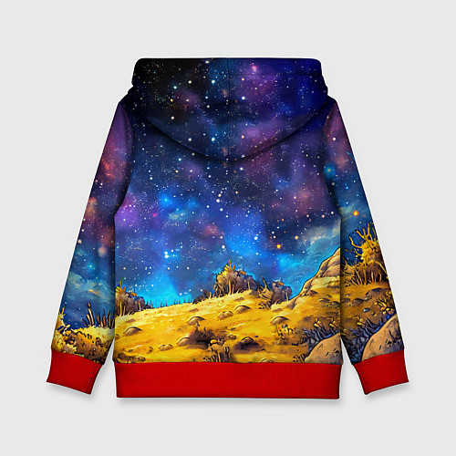 Детская толстовка Тюлень в космосе / 3D-Красный – фото 2
