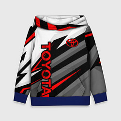 Толстовка-худи детская Toyota - белый и красный, цвет: 3D-синий