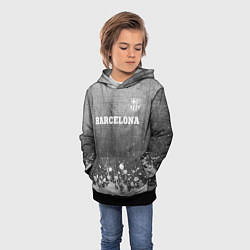 Толстовка-худи детская Barcelona - grey gradient посередине, цвет: 3D-черный — фото 2