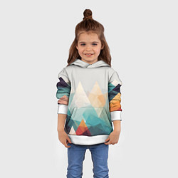 Толстовка-худи детская Разноцветный горный хребет, цвет: 3D-белый — фото 2