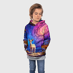 Толстовка-худи детская Козлик на звездом небе, цвет: 3D-меланж — фото 2