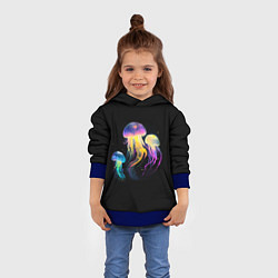 Толстовка-худи детская Танец трёх медуз, цвет: 3D-синий — фото 2