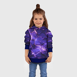 Толстовка-худи детская Фиолетовая разбитая текстура, цвет: 3D-синий — фото 2