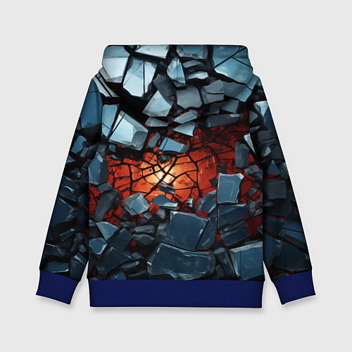 Детская толстовка Разбиты камни в текстуре / 3D-Синий – фото 2