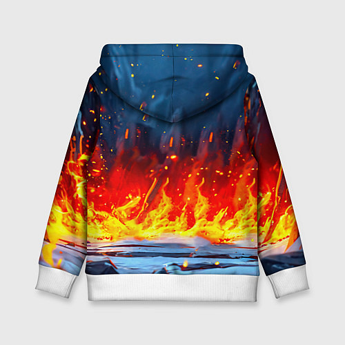 Детская толстовка Белый медведь в огне / 3D-Белый – фото 2