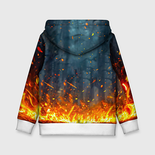 Детская толстовка Лось в огне / 3D-Белый – фото 2